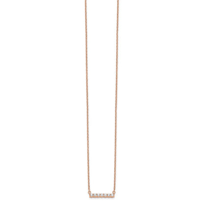 14k Rose Gold 1/4 Ct. Lab Grown Diamond VS/SI+ G+ 18 inch Bar Necklace