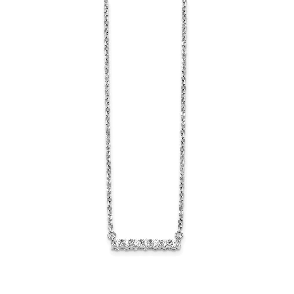 14k White Gold 1/4 Ct. Lab Grown Diamond VS/SI+ G+ 18 inch Bar Necklace
