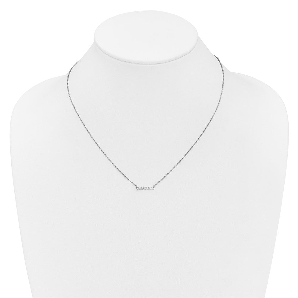 14k White Gold 1/4 Ct. Lab Grown Diamond VS/SI+ G+ 18 inch Bar Necklace