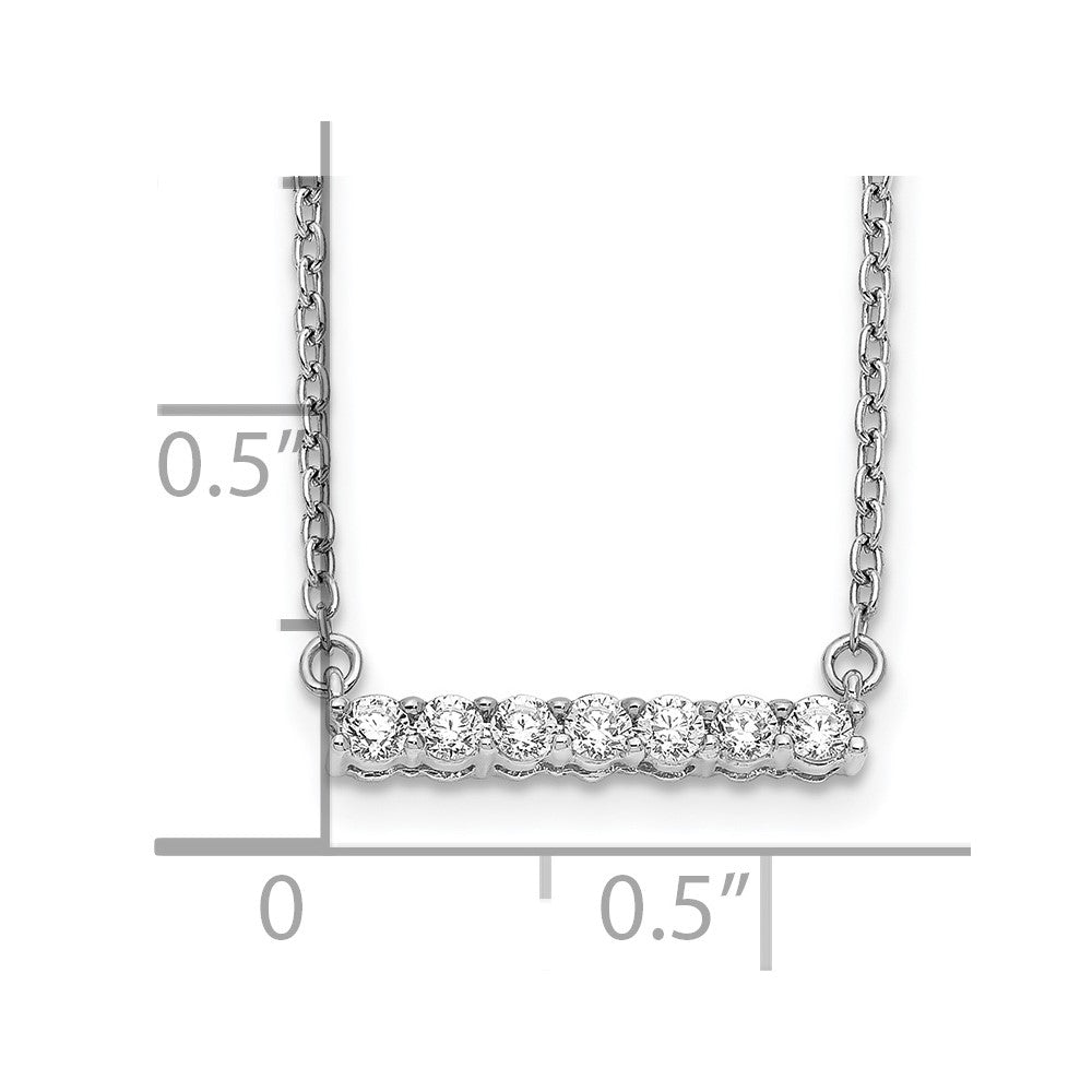 14k White Gold 1/4 Ct. Lab Grown Diamond VS/SI+ G+ 18 inch Bar Necklace