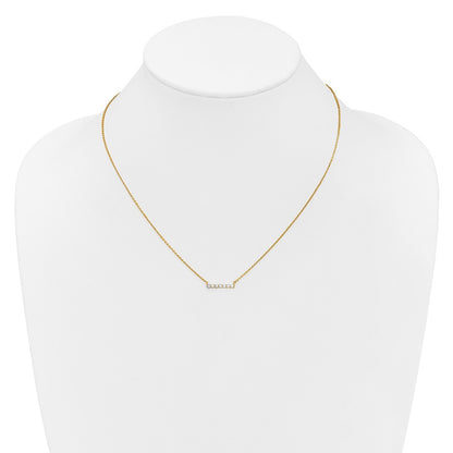 14k Yellow Gold 1/4 Ct. Lab Grown Diamond VS/SI+ G+ 18 inch Bar Necklace