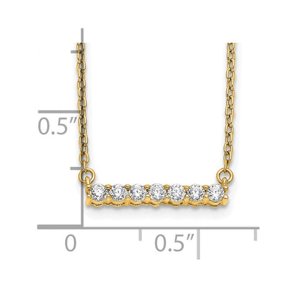 14k Yellow Gold 1/4 Ct. Lab Grown Diamond VS/SI+ G+ 18 inch Bar Necklace