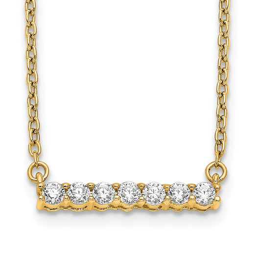 14k Yellow Gold 1/4 Ct. Lab Grown Diamond VS/SI+ G+ 18 inch Bar Necklace