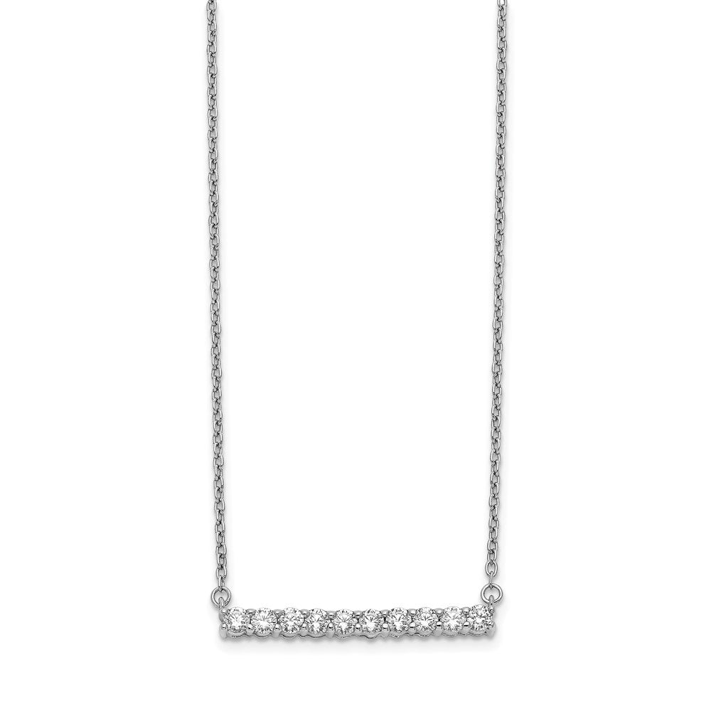 14k White Gold 1/2 Ct. Lab Grown Diamond VS/SI+ G+ 18 inch Bar Necklace