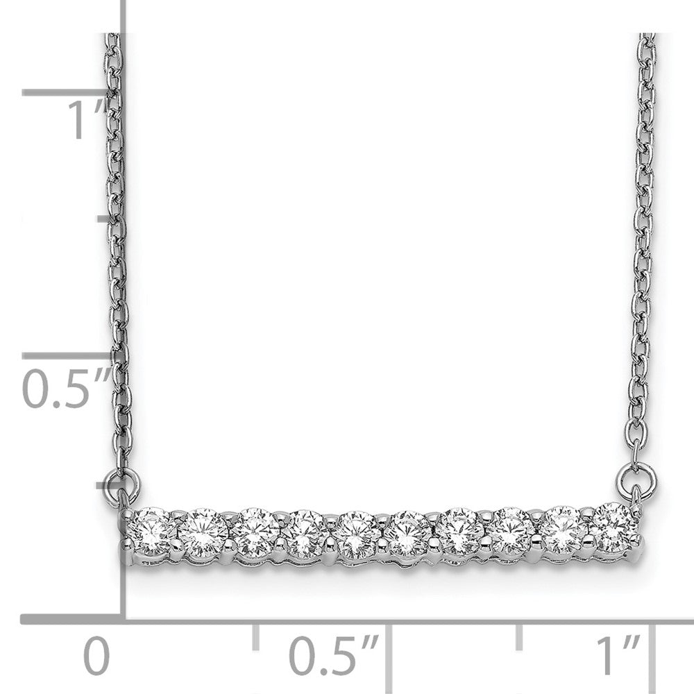 14k White Gold 1/2 Ct. Lab Grown Diamond VS/SI+ G+ 18 inch Bar Necklace