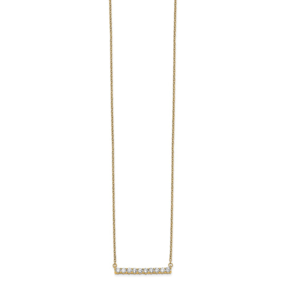 14k Yellow Gold 1/2 Ct. Lab Grown Diamond VS/SI+ G+ 18 inch Bar Necklace