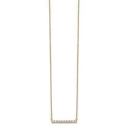 14k Yellow Gold 1/2 Ct. Lab Grown Diamond VS/SI+ G+ 18 inch Bar Necklace