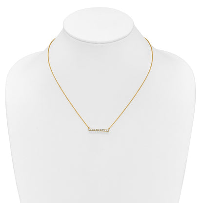 14k Yellow Gold 1/2 Ct. Lab Grown Diamond VS/SI+ G+ 18 inch Bar Necklace