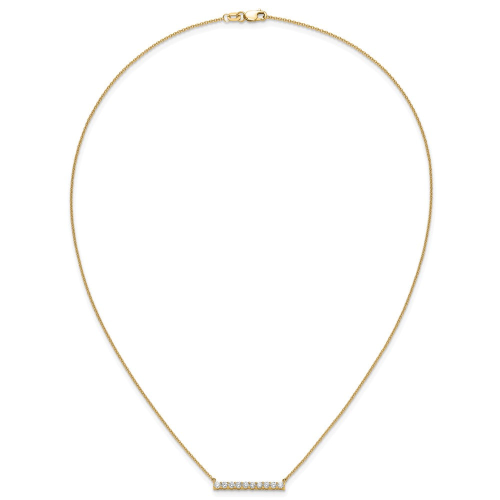 14k Yellow Gold 1/2 Ct. Lab Grown Diamond VS/SI+ G+ 18 inch Bar Necklace