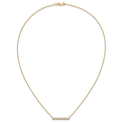 14k Yellow Gold 1/2 Ct. Lab Grown Diamond VS/SI+ G+ 18 inch Bar Necklace