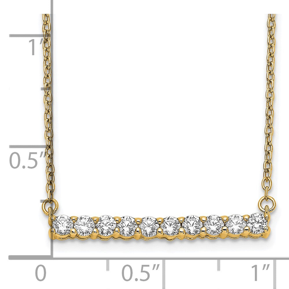 14k Yellow Gold 1/2 Ct. Lab Grown Diamond VS/SI+ G+ 18 inch Bar Necklace