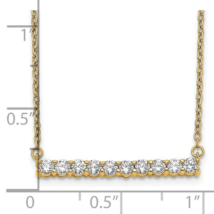 14k Yellow Gold 1/2 Ct. Lab Grown Diamond VS/SI+ G+ 18 inch Bar Necklace