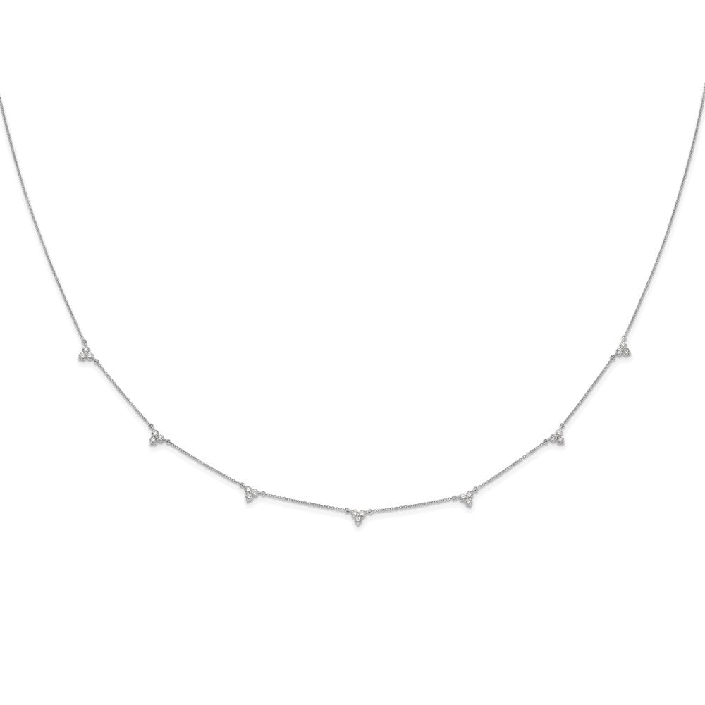 14K White Gold True Origin 1 Carat Lab Grown Diamond Vs Def Multi Station 18 Inch Necklace