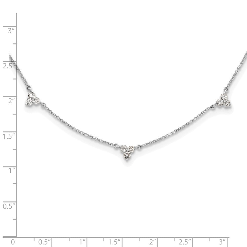 14K White Gold True Origin 1 Carat Lab Grown Diamond Vs Def Multi Station 18 Inch Necklace