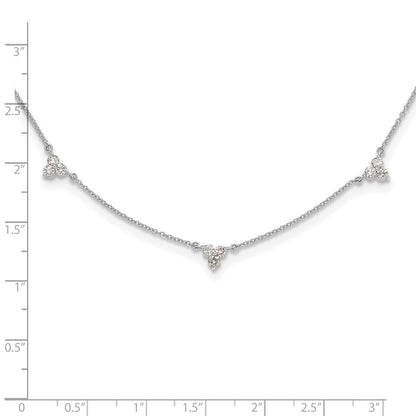 14K White Gold True Origin 1 Carat Lab Grown Diamond Vs Def Multi Station 18 Inch Necklace