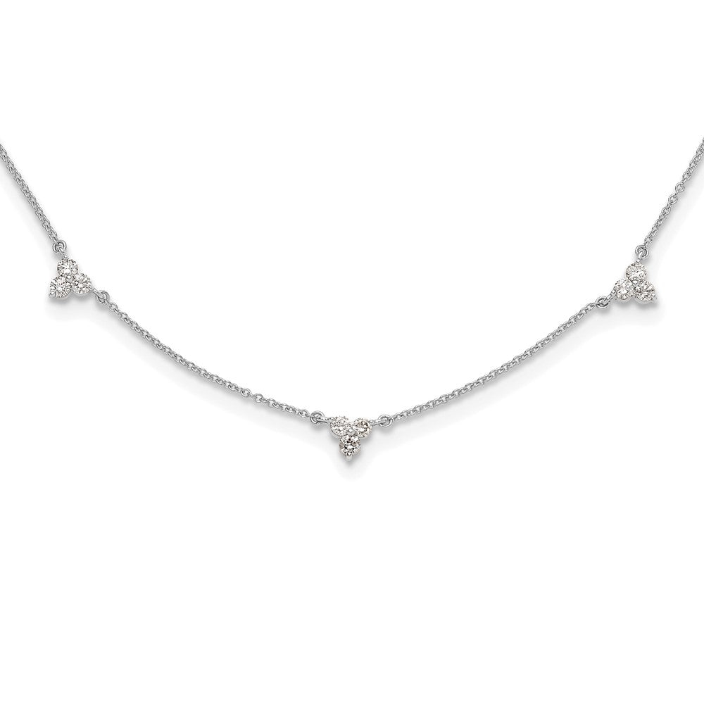 14K White Gold True Origin 1 Carat Lab Grown Diamond Vs Def Multi Station 18 Inch Necklace