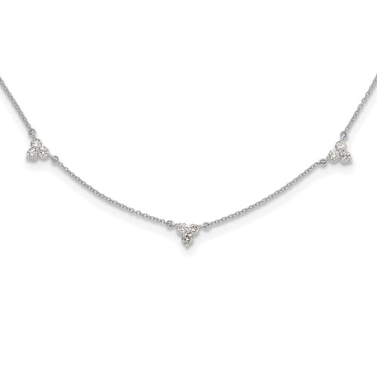14K White Gold True Origin 1 Carat Lab Grown Diamond Vs Def Multi Station 18 Inch Necklace