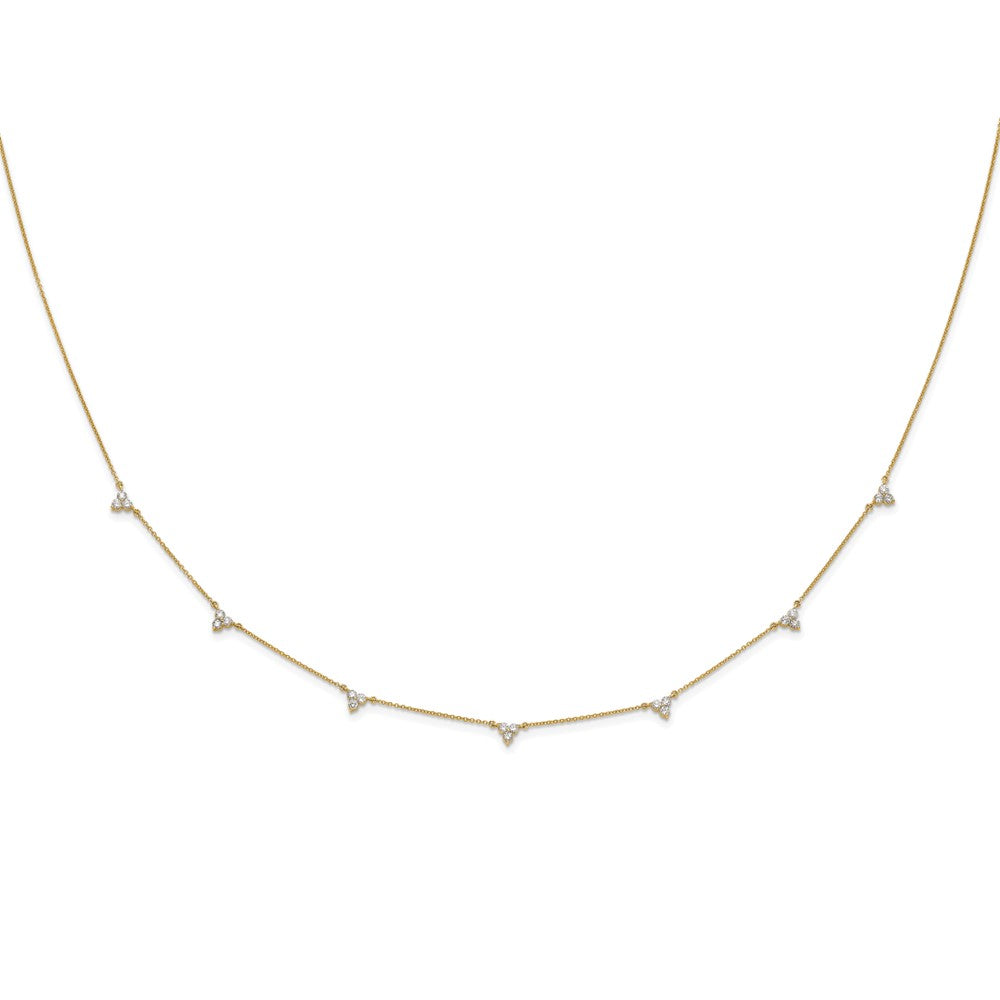 14K Yellow Gold True Origin 1 Carat Lab Grown Diamond Vs Def Multi Station 18 Inch Necklace