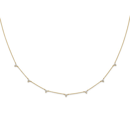 14K Yellow Gold True Origin 1 Carat Lab Grown Diamond Vs Def Multi Station 18 Inch Necklace