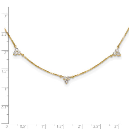 14K Yellow Gold True Origin 1 Carat Lab Grown Diamond Vs Def Multi Station 18 Inch Necklace