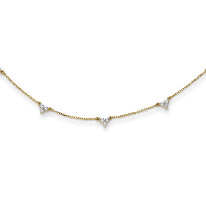 14K Yellow Gold True Origin 1 Carat Lab Grown Diamond Vs Def Multi Station 18 Inch Necklace