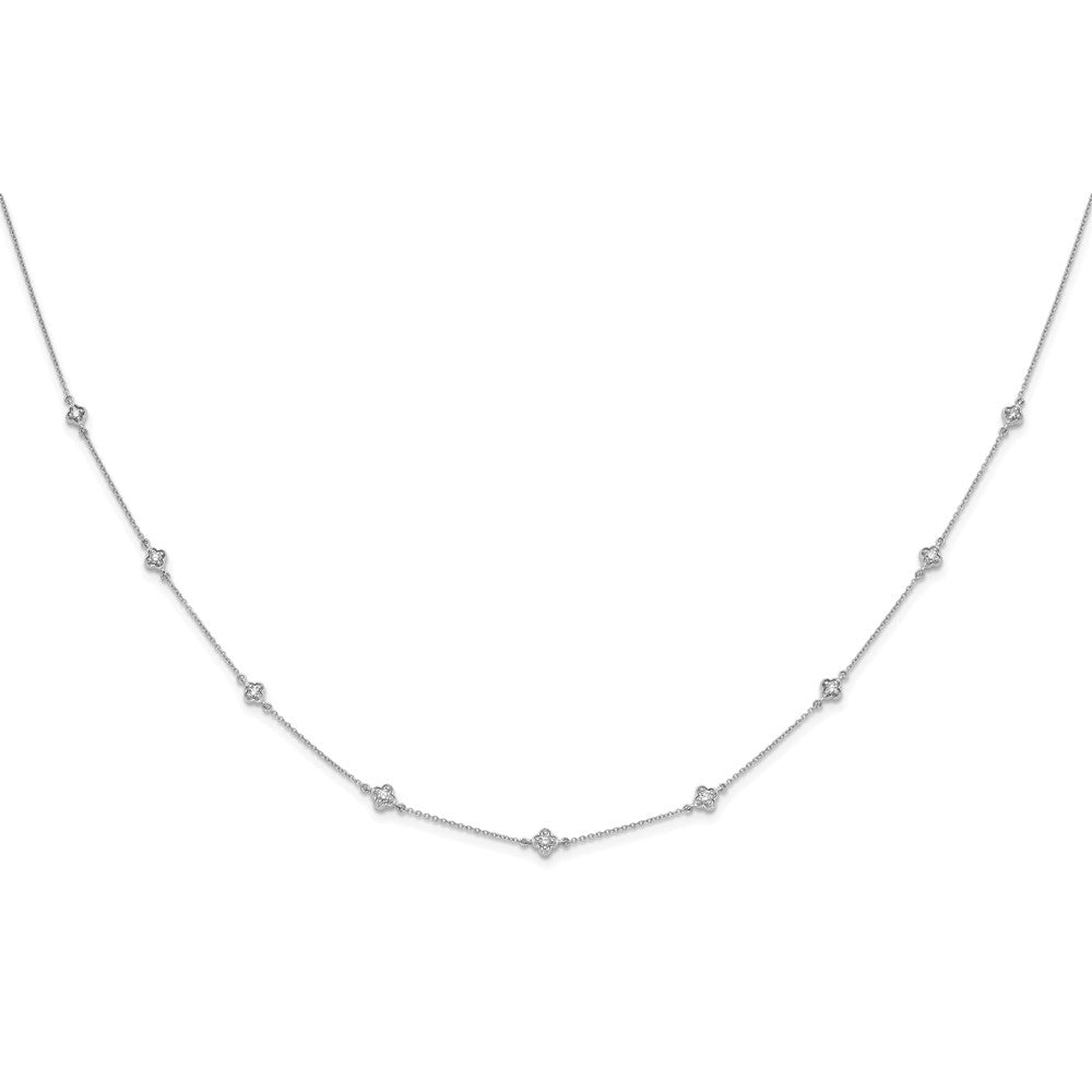 14k White Gold 1/2 Ct. Lab Grown Diamond VS/SI+ G+ Nine Station 18 inch Necklace