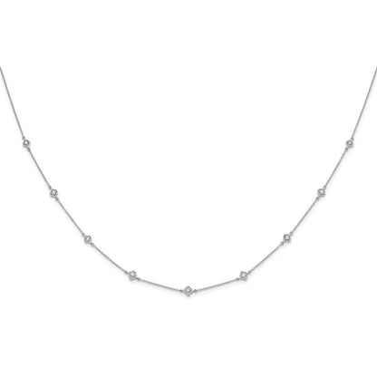 14k White Gold 1/2 Ct. Lab Grown Diamond VS/SI+ G+ Nine Station 18 inch Necklace