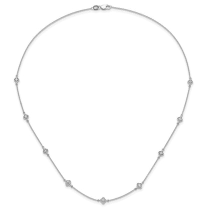 14k White Gold 1/2 Ct. Lab Grown Diamond VS/SI+ G+ Nine Station 18 inch Necklace