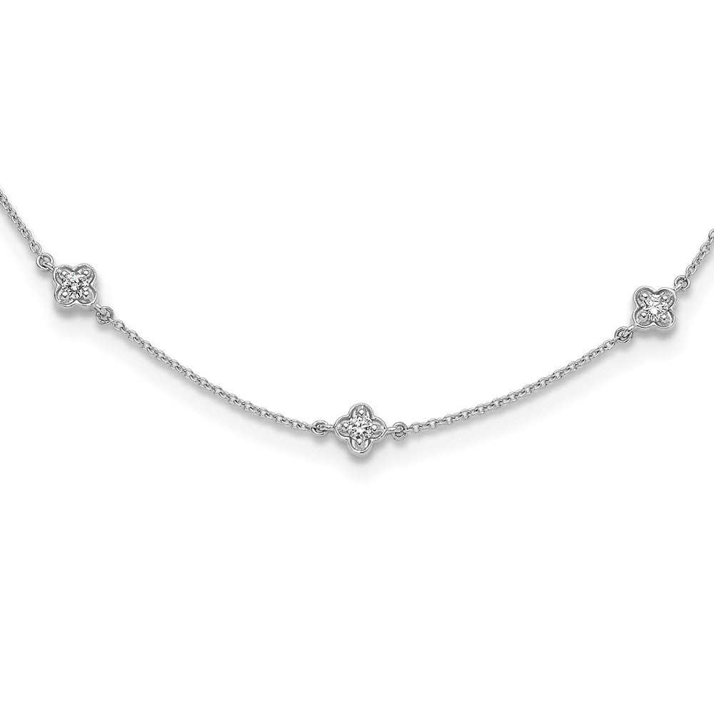 14k White Gold 1/2 Ct. Lab Grown Diamond VS/SI+ G+ Nine Station 18 inch Necklace