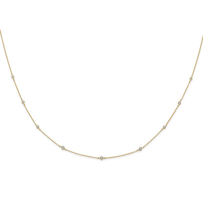 14k Yellow Gold 1/2 Ct. Lab Grown Diamond VS/SI+ G+ Nine Station 18 inch Necklace