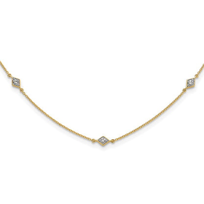 14k Yellow Gold 1/2 Ct. Lab Grown Diamond VS/SI+ G+ Nine Station 18 inch Necklace