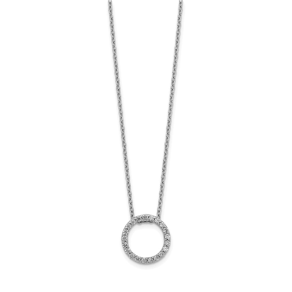 14k White Gold 1/4 Ct. Lab Grown Diamond VS/SI+ G+ 18 inch Round Pendant Necklace