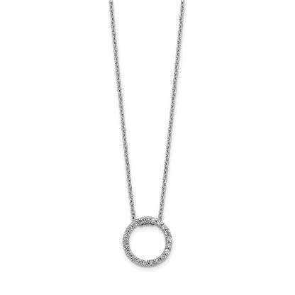 14k White Gold 1/4 Ct. Lab Grown Diamond VS/SI+ G+ 18 inch Round Pendant Necklace