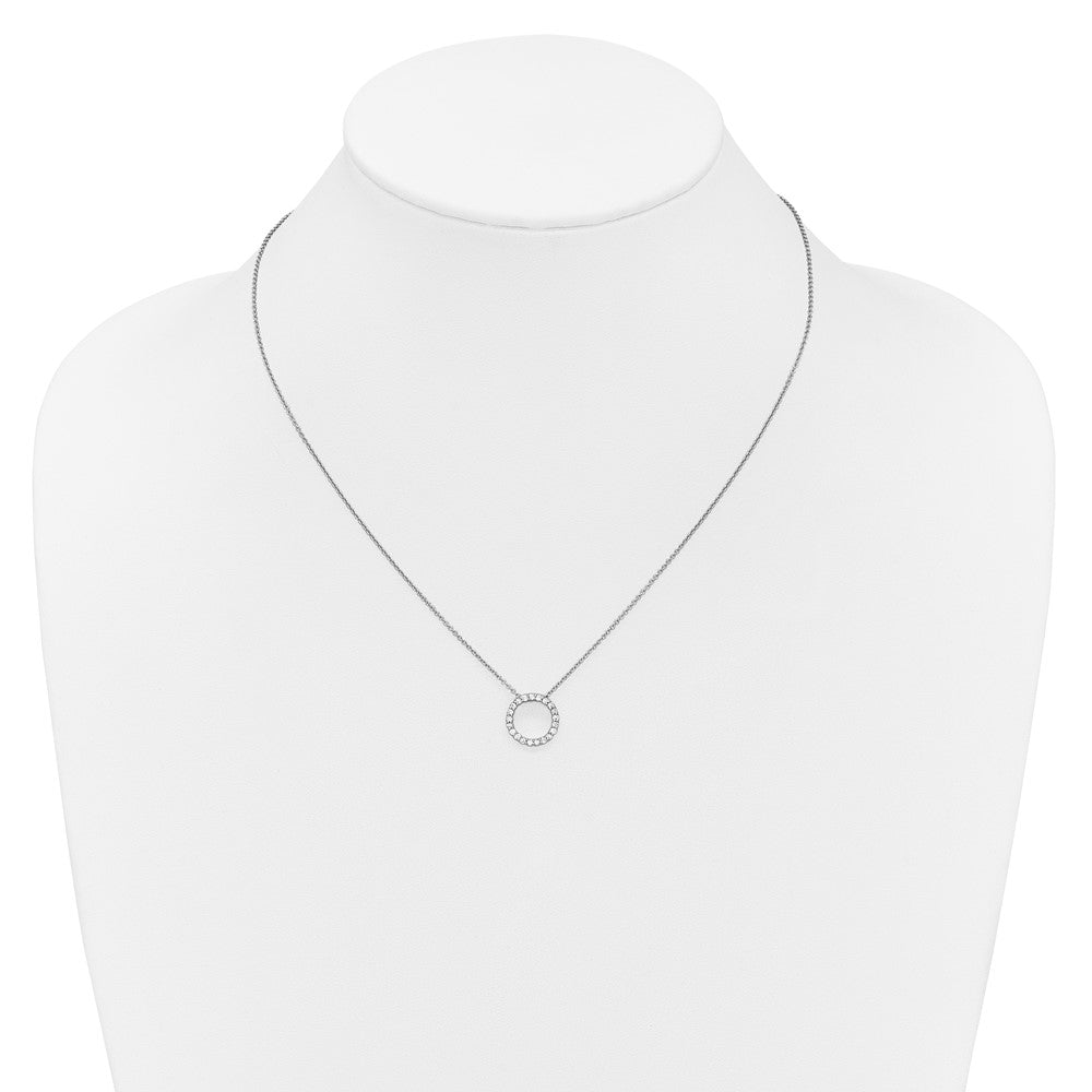 14k White Gold 1/4 Ct. Lab Grown Diamond VS/SI+ G+ 18 inch Round Pendant Necklace