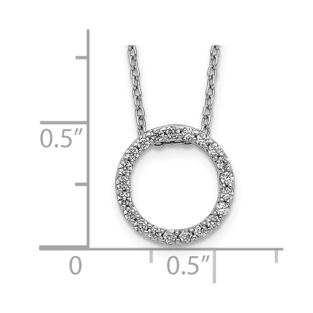 14k White Gold 1/4 Ct. Lab Grown Diamond VS/SI+ G+ 18 inch Round Pendant Necklace
