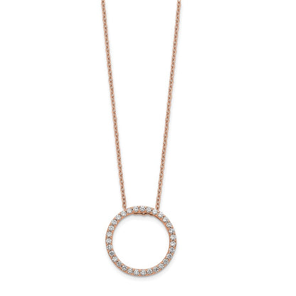 14k Rose Gold 1/2 Ct. Lab Grown Diamond VS/SI+ G+ 18 inch Round Pendant Necklace