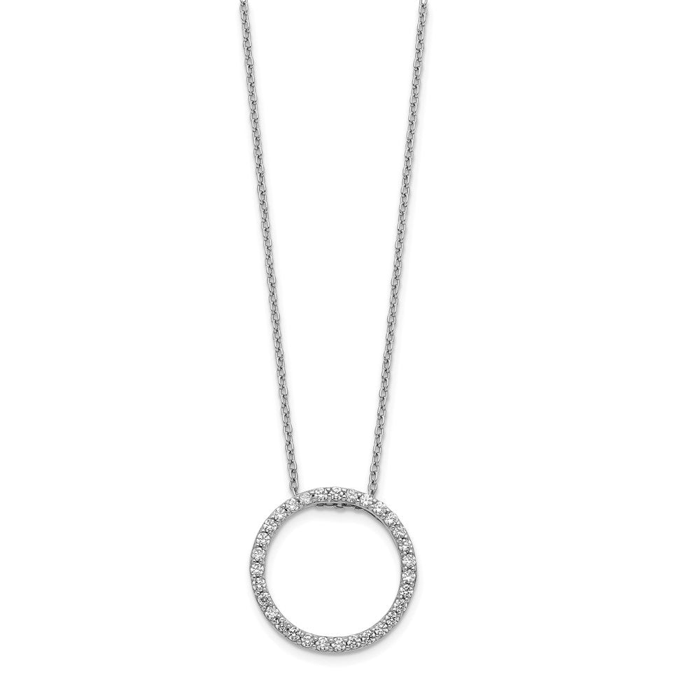 14k White Gold 1/2 Ct. Lab Grown Diamond VS/SI+ G+ 18 inch Round Pendant Necklace