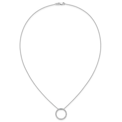 14k White Gold 1/2 Ct. Lab Grown Diamond VS/SI+ G+ 18 inch Round Pendant Necklace