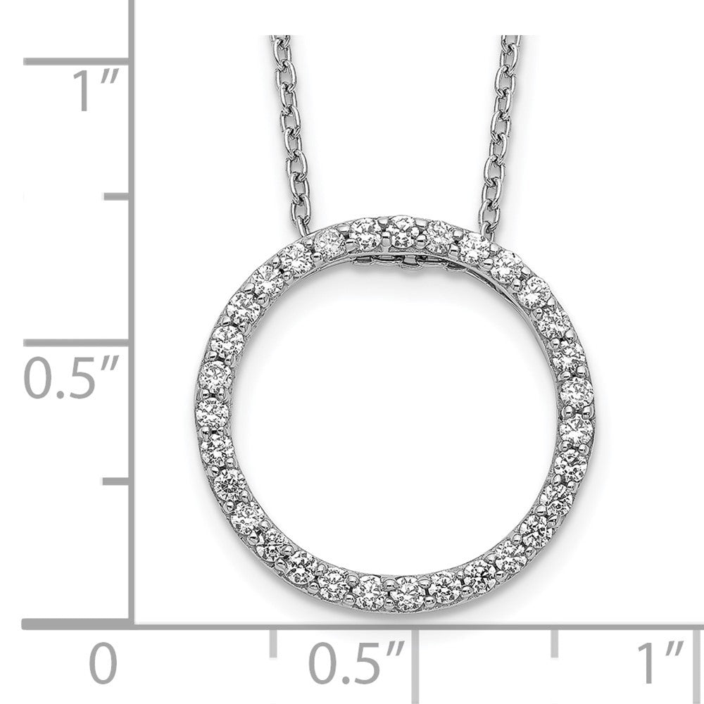 14k White Gold 1/2 Ct. Lab Grown Diamond VS/SI+ G+ 18 inch Round Pendant Necklace
