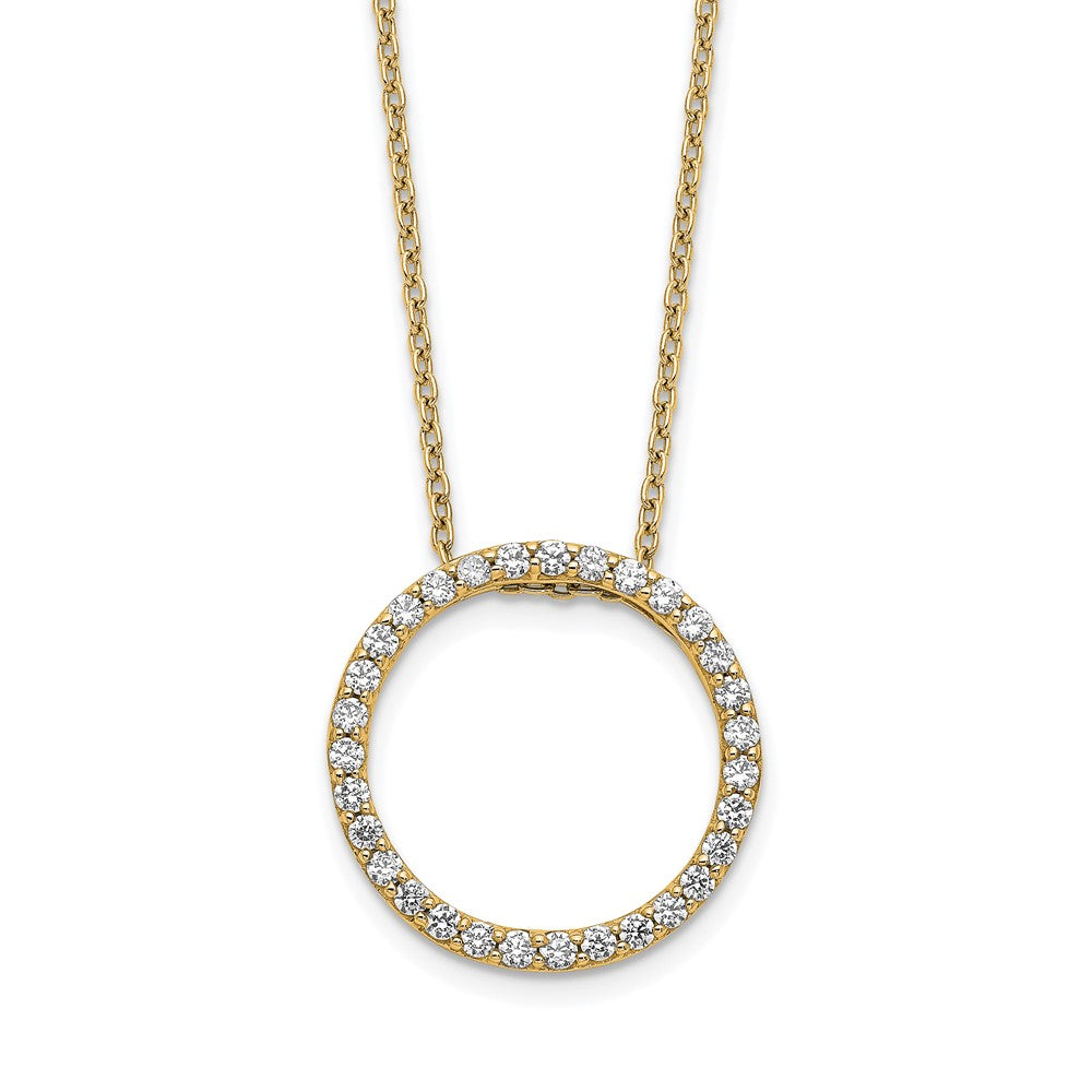 14k Yellow Gold 1/2 Ct. Lab Grown Diamond VS/SI+ G+ 18 inch Round Pendant Necklace