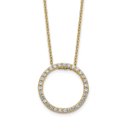 14k Yellow Gold 1/2 Ct. Lab Grown Diamond VS/SI+ G+ 18 inch Round Pendant Necklace