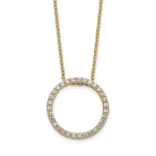 14k Yellow Gold 1/2 Ct. Lab Grown Diamond VS/SI+ G+ 18 inch Round Pendant Necklace