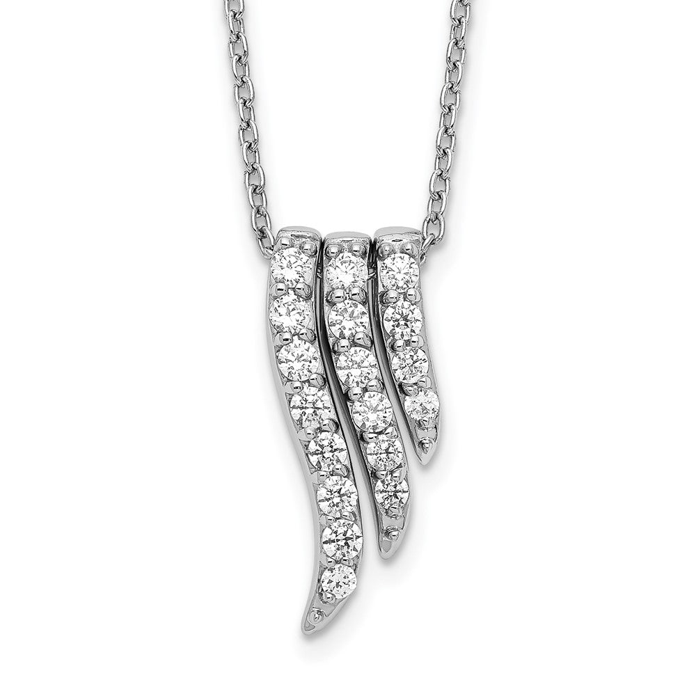14k White Gold 1/2 Ct. Lab Grown Diamond VS/SI+ G+ 18 inch Dangle Pendant Necklace