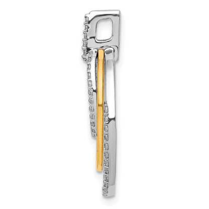 10K Two-Tone 1/4Ct. Diamond Fancy Triple Oval Pendant