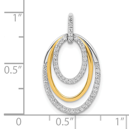 10K Two-Tone 1/4Ct. Diamond Fancy Triple Oval Pendant