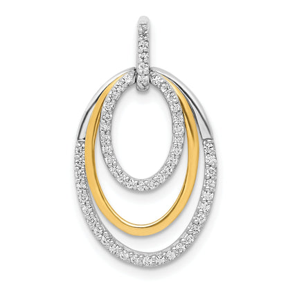 10K Two-Tone 1/4Ct. Diamond Fancy Triple Oval Pendant