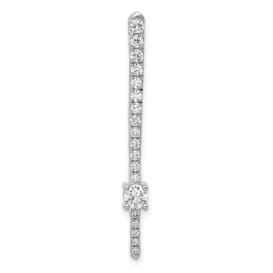 14k White Gold 5/8 Ct. Lab Grown Diamond VS/SI+ G+ Fancy Bar Chain Slide Pendant