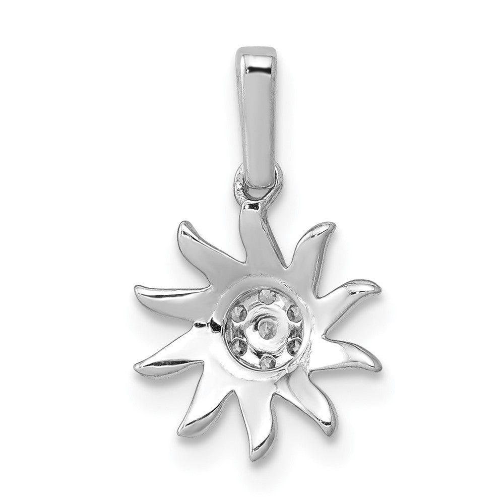 14K White Gold 1/15Ct. Diamond Fancy Sun Pendant