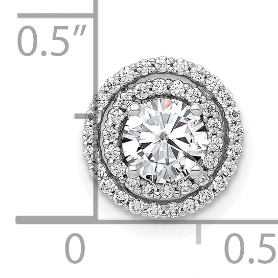 10K White Gold 5.2mm Center 1/5Ct. Diamond Semi-Mount Chain Slide