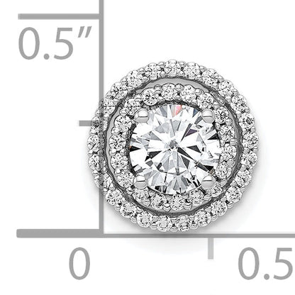 10K White Gold 5.2mm Center 1/5Ct. Diamond Semi-Mount Chain Slide